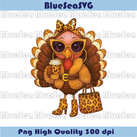 Leopard Fancy Turkey Png Boujee Turkey Png Leopard Thanksgiving