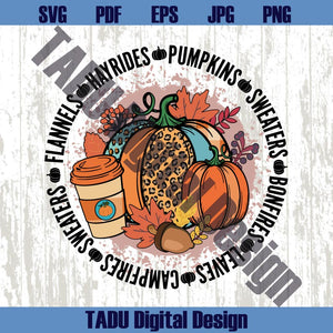 Leopard Pumpkin Spice Leaves Png Fall Sweater Hayrides Bonfires