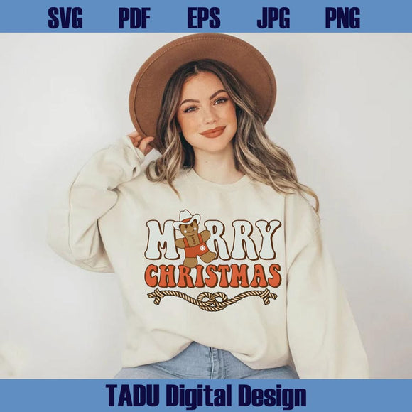 Merry Christmas Cowboy Gingerbread Png Western Christmas Svg