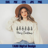 Merry Christmas Trees Svg Hand Drawn Christmas Tree Pine Svg Png