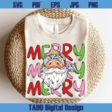 Merry Santa Png Brushstrokes Dalmatian Dots Doodle Christmas Png