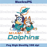 Miami Dolphins Bluey Bingo Png Football Bluey Dolphins Png