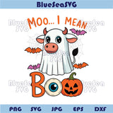 Moo I Mean Boo Png Cow Cosplay Boo Ghost Halloween Farmer Png