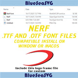 Nerf Font ttf otf True Type Font Install File Nerf Installable Font