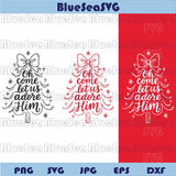 Oh Come Let Us Adore Him Svg Christian Christmas Tree Svg Png