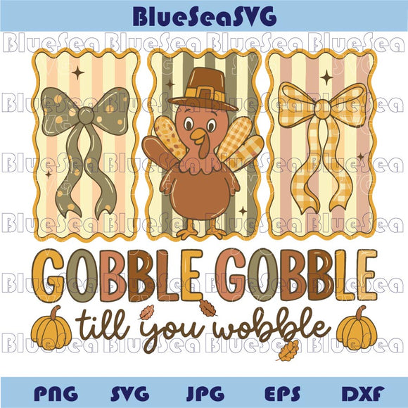 Preppy Thanksgiving Svg Gobble Till You Wobble Png Floral Turkey