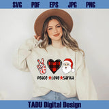 Retro Christmas Peace Love Santa Png Vintage Christmas Quote Svg