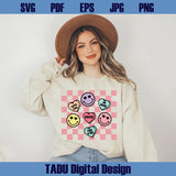 Retro Valentines Svg Checkered Smile Candy Heart Be Mine Svg Png
