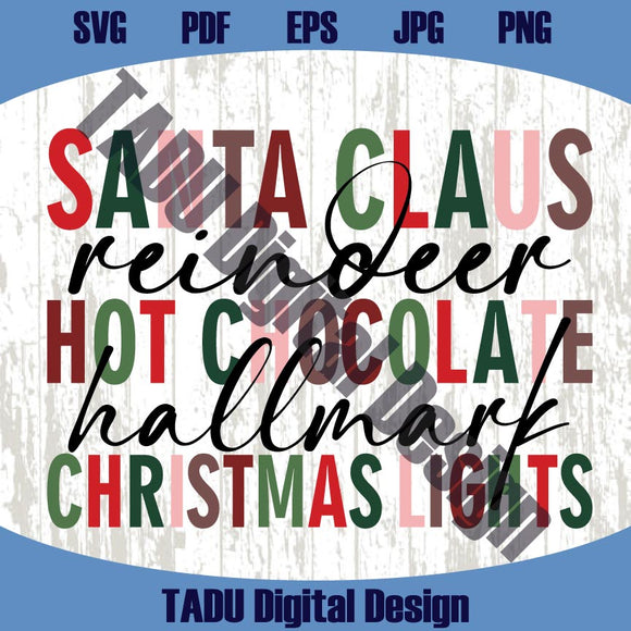 Santa Claus Hot Chocolate Christmas Lights Svg Christmas Quote Png