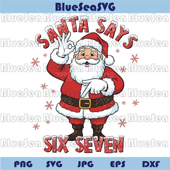 Santa Six Seven Meme Funny Christmas Png Viral Six Seven 6 7 Png
