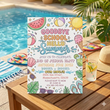 School Out Summer Party Invitation Goodbye School Hello Summer