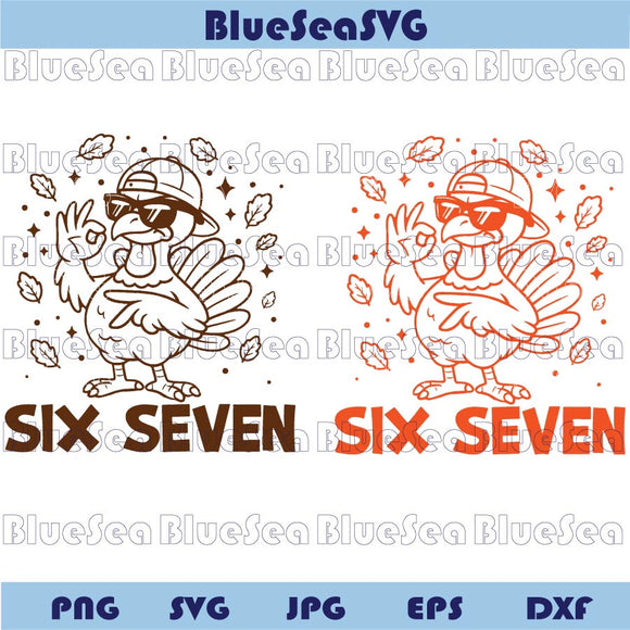 Six Seven Meme Turkey Bruh Svg Fall Trendy 67 Thanksgiving Boy Svg