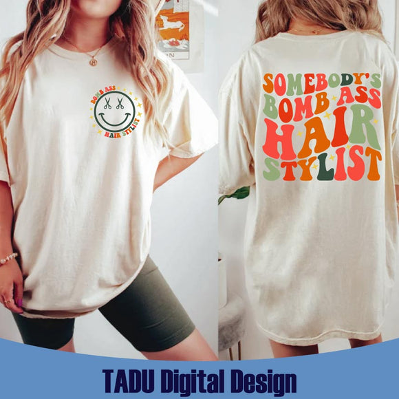 Somebody's Bomb Ass Hair Stylist Svg Hairdresser Png Hair Hustler
