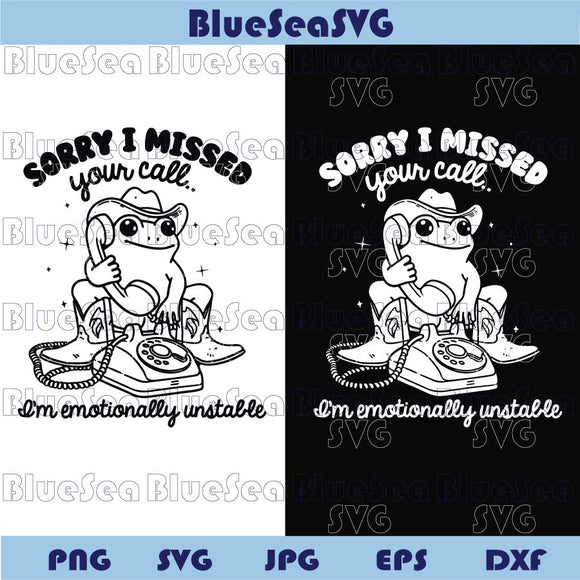 Sorry I Missed Your Call Svg Funny Frog Cowboy Svg Humorous Png