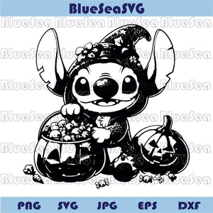 Stitch Halloween Svg Scary Stitch Png Trick Or Treat Halloween Stitch