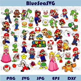 Super Mario SVG PNG Bundle Super Mario Png Super Mario Clipart