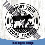Support Your Local Farmer Svg Farm Png Cow Pig Chicken Farmer Svg
