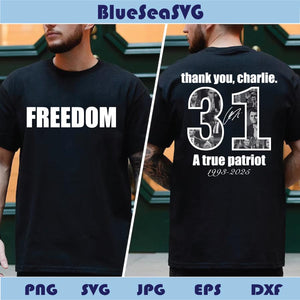Thank You Charlie Png Freedom Svg Kirk 31 Svg  Charlie Kirk Png