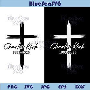 This is the Turning Point Svg Charlie Kirk 1993-2025 Svg Cross Png