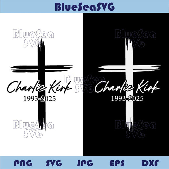 This is the Turning Point Svg Charlie Kirk 1993-2025 Svg Cross Png