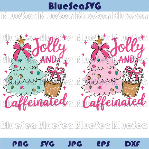 To Be Jolly and Caffeinated Png Retro Christmas Svg Christmas Coffee