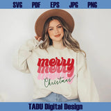 Vintage Merry Merry Christmas Svg Stacked Merry Christmas Png