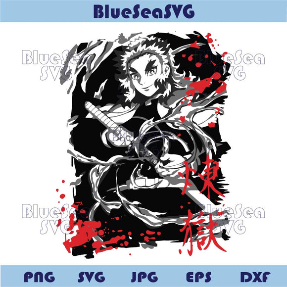Vintage Rengoku Svg Anime Lover Demon Slayer Svg Rengoku Png