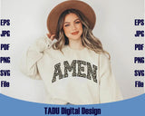 Leopard Amen Svg Varsity Retro Christian Svg Cheetah Amen Png