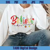 Christmas Believe Svg Side Bow Believe Png Grinch Xmas Svg