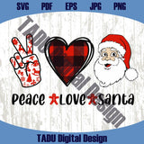 Retro Christmas Peace Love Santa Png Vintage Christmas Quote Svg