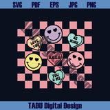 Retro Valentines Svg Checkered Smile Candy Heart Be Mine Svg Png