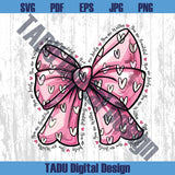 Valentine's Day Coquette Bow Png Retro Bow Pink Heart Valentine Png
