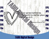 Dear Person Behind Me Svg Inspirational Png Positive Quotes Svg