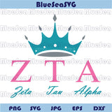 Zeta Tau Alpha Svg ZTA Sorority Svg Zta Crown Sign Svg Png