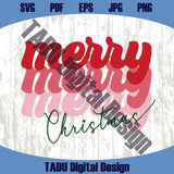 Vintage Merry Merry Christmas Svg Stacked Merry Christmas Png