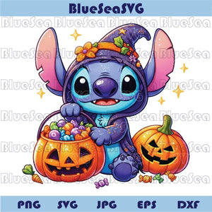 Stitch Halloween Colorfully Png Trick Or Treat Halloween Stitch Png