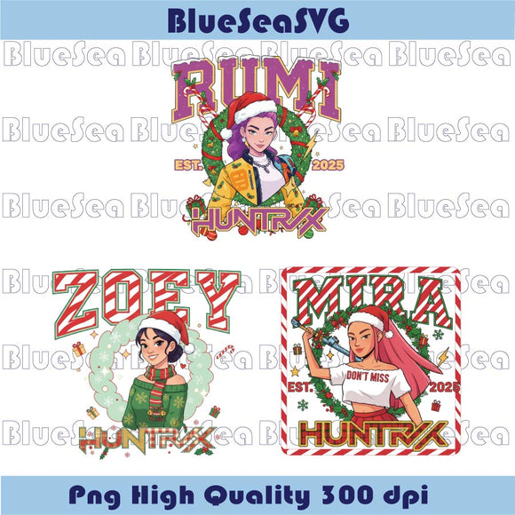 Rumi Mira Zoey Huntrix Christmas Png Demon Hunters Huntrix Png