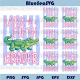 Later Gator PNG Bundle Stripes Last Day Of School Png Striped - Blue Sea Svg