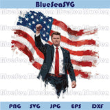 Charlie Kirk Png Fist Raised with American Flag Png Justice Freedom