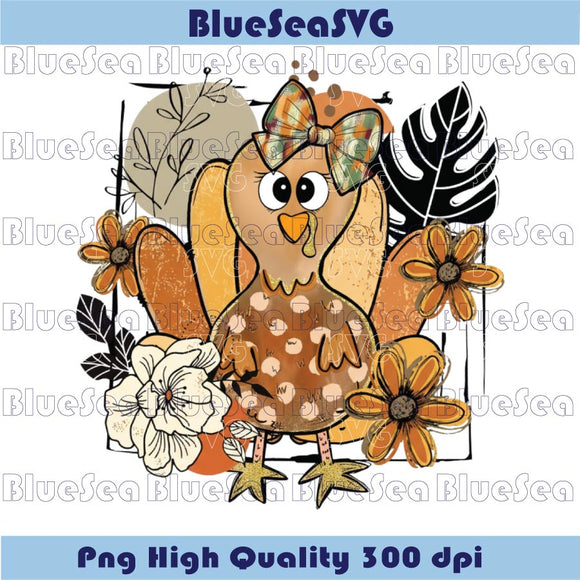 Boho Floral Thanksgiving Turkey Png Thanksgiving Turkey Coquette