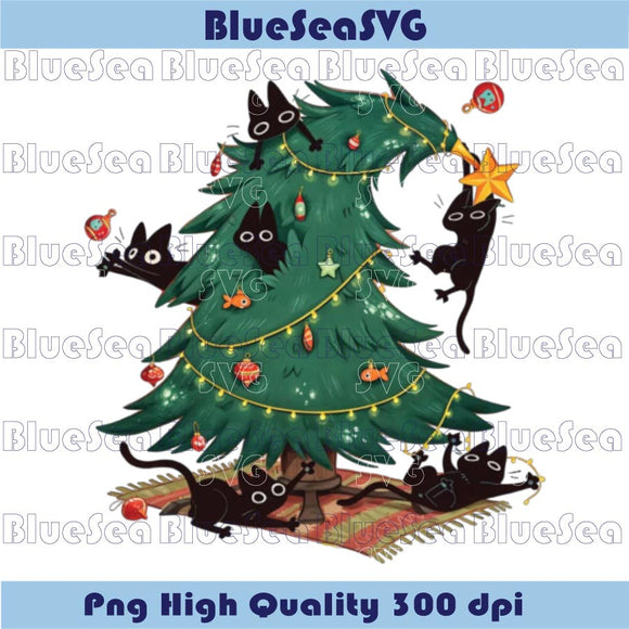 Christmas Tree And Cat Png Cute Christmas Cat Owner Cat Lover Png