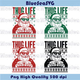 Thug Life Santa Svg Trendy Christmas Svg Sarcastic Santa Claus Png