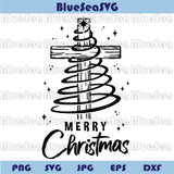 Merry Christmas Tree Cross Svg Jesus Cross Christmas Tree Png