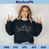 Hand Lettered Thankful Svg Heart Thanksgiving Quote Svg Png