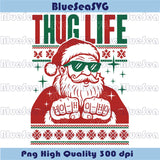 Thug Life Santa Svg Trendy Christmas Svg Sarcastic Santa Claus Png
