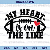 My Heart Is On The Line Svg Football Mom Svg Football Team Png