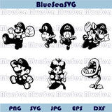 Super Mario SVG Bundle Super Mario Png Super Mario Silhouette - Blue Sea Svg