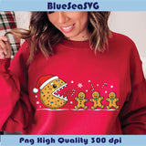 Santa Cookie Chasing Gingerbread Png Funny Christmas Cookie Svg