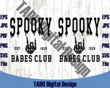 Halloween Svg Spooky Babes Club Svg Varsity Witch Skeleton Svg