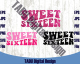 Sweet Sixteen Squad Png Cute Sweet 16 Svg Retro Sweet Sixteen Png